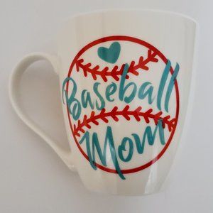 BASEBALL MOM Porcelain Barrel Mug by Pfaltzgraff Sporty Fandom Team coffee tea